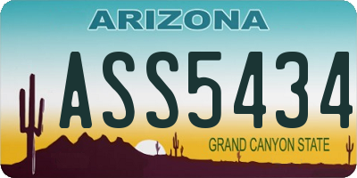 AZ license plate ASS5434