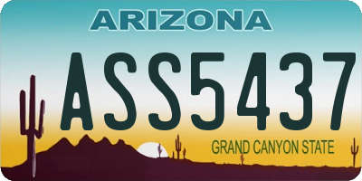 AZ license plate ASS5437
