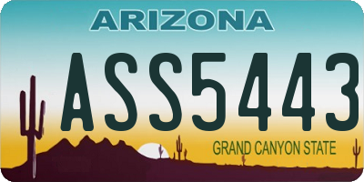 AZ license plate ASS5443