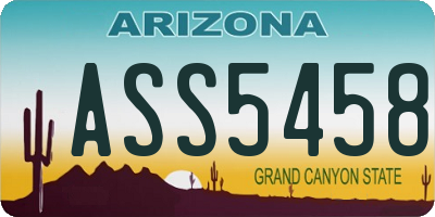 AZ license plate ASS5458