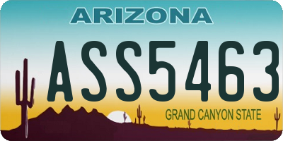 AZ license plate ASS5463