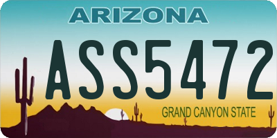 AZ license plate ASS5472