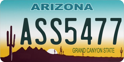 AZ license plate ASS5477