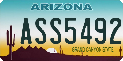 AZ license plate ASS5492
