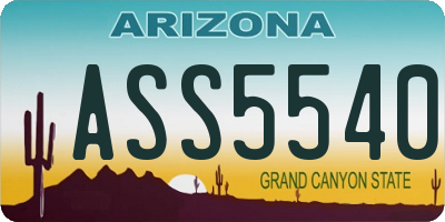 AZ license plate ASS5540