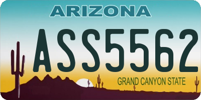 AZ license plate ASS5562