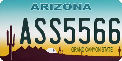 AZ license plate ASS5566