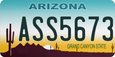 AZ license plate ASS5673