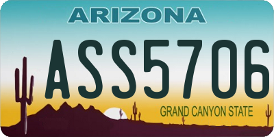 AZ license plate ASS5706
