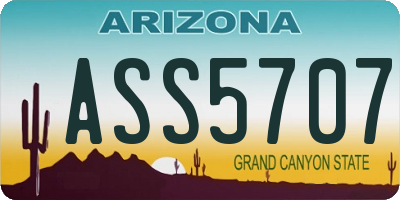 AZ license plate ASS5707