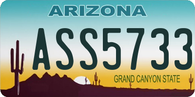 AZ license plate ASS5733