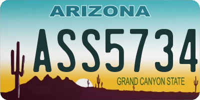 AZ license plate ASS5734