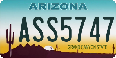 AZ license plate ASS5747