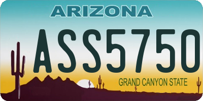 AZ license plate ASS5750