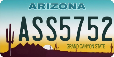 AZ license plate ASS5752