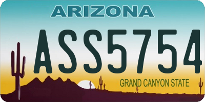 AZ license plate ASS5754