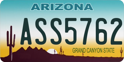 AZ license plate ASS5762