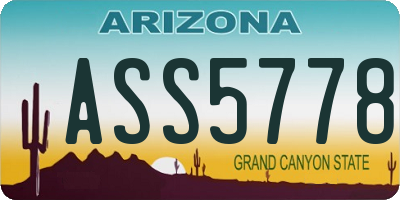 AZ license plate ASS5778