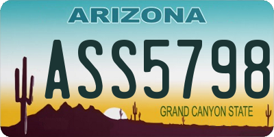 AZ license plate ASS5798