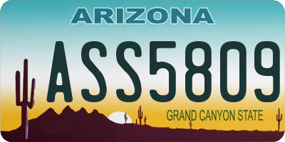 AZ license plate ASS5809