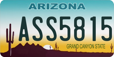AZ license plate ASS5815