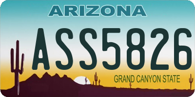 AZ license plate ASS5826