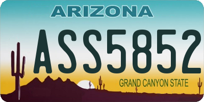 AZ license plate ASS5852