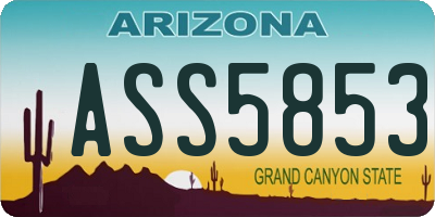 AZ license plate ASS5853