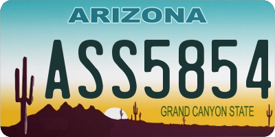 AZ license plate ASS5854
