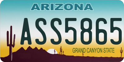 AZ license plate ASS5865