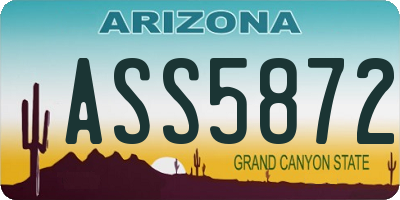 AZ license plate ASS5872