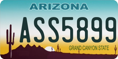 AZ license plate ASS5899