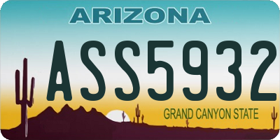 AZ license plate ASS5932