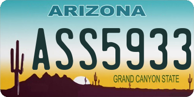 AZ license plate ASS5933