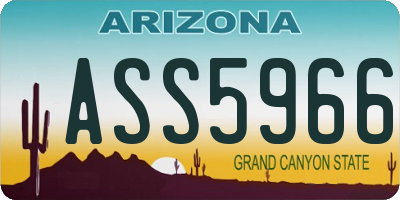 AZ license plate ASS5966