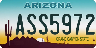 AZ license plate ASS5972