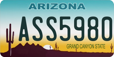 AZ license plate ASS5980