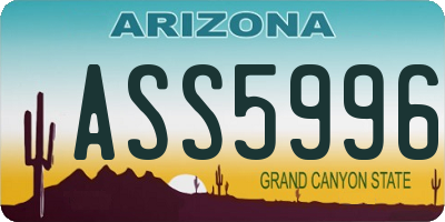 AZ license plate ASS5996