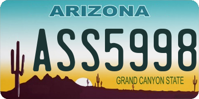 AZ license plate ASS5998