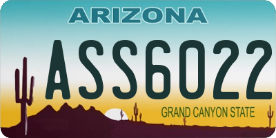 AZ license plate ASS6022