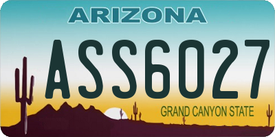AZ license plate ASS6027