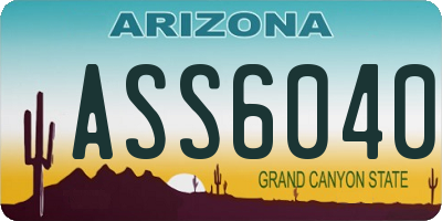 AZ license plate ASS6040