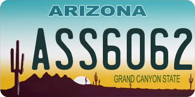 AZ license plate ASS6062