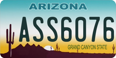 AZ license plate ASS6076