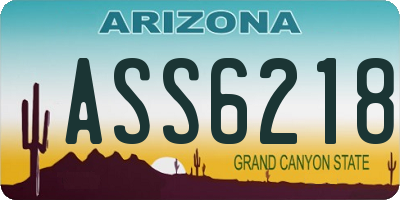 AZ license plate ASS6218