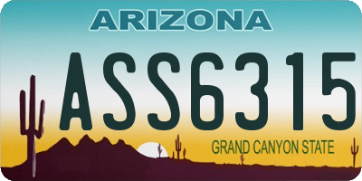 AZ license plate ASS6315