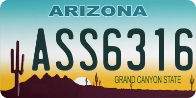 AZ license plate ASS6316