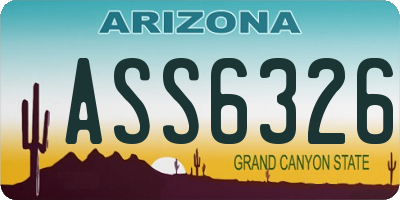 AZ license plate ASS6326