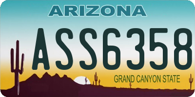 AZ license plate ASS6358