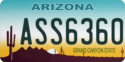 AZ license plate ASS6360